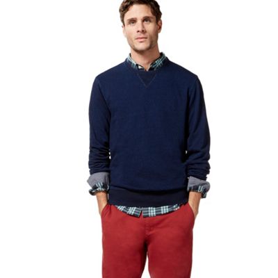 Big and tall navy crew neck sweater